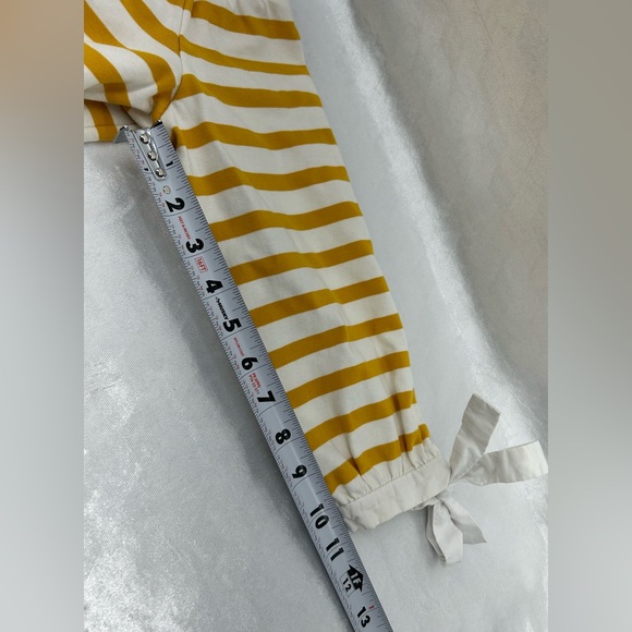 J. Crew Off the Shoulder 3/4 sleeve Mustard and White Striped Top Size XSmall - Picture 7 of 9